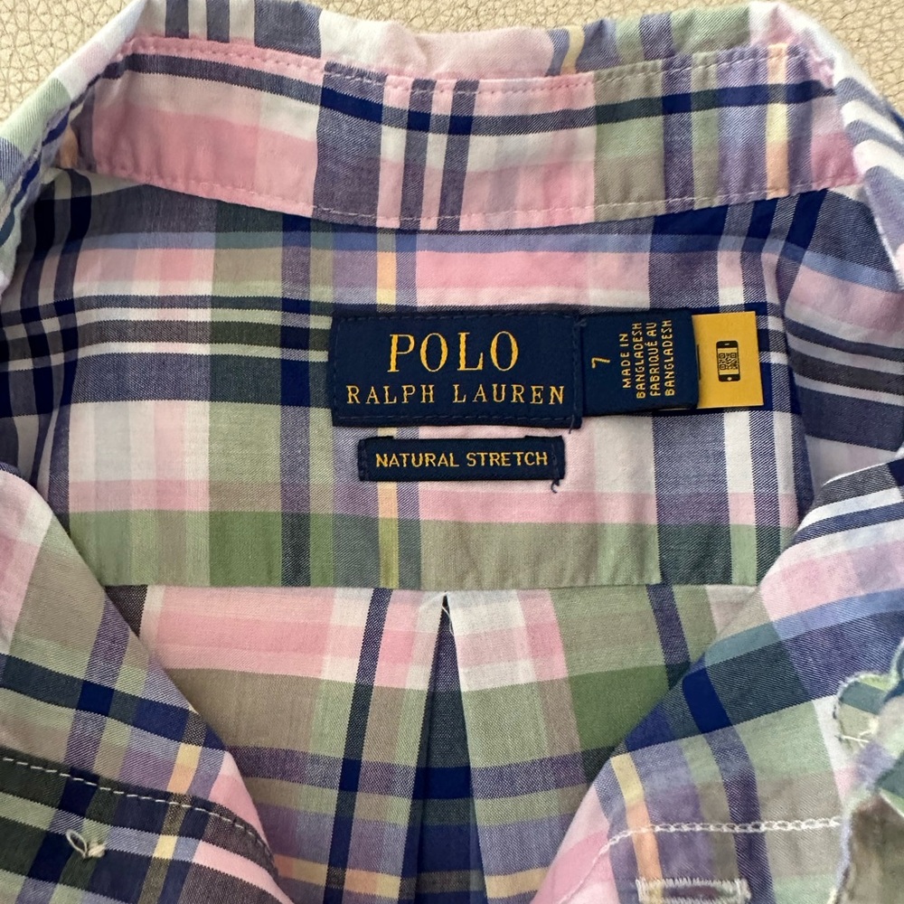 Boys size 7 Polo Ralph Lauren short sleeved button up